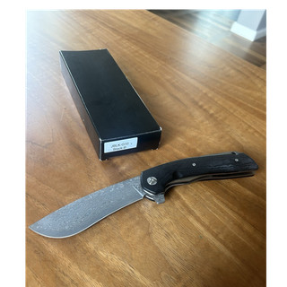 JBLK G10 Black B Taschenmesser Damast Drop Point G10 Liner Lock schwarz