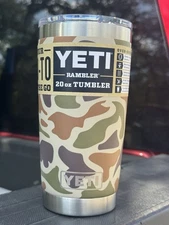 Yeti Tan Camouflage 20 oz Tumbler with Lid Stainless Steel