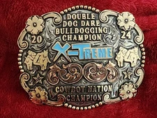 Rodeo☆2024☆X~Treme Bulldogging Champion Trophy Buckle☆Cowboy Nation☆Rare☆W84