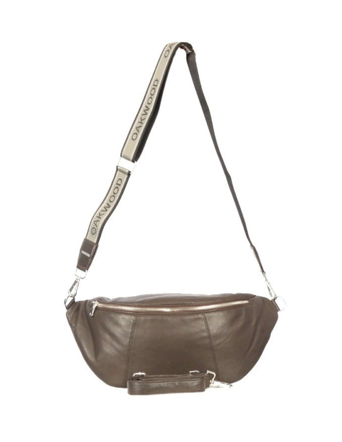 Sac bandoulière Oakwood femme et homme marron foncé grand format 38 cm Réf 66704