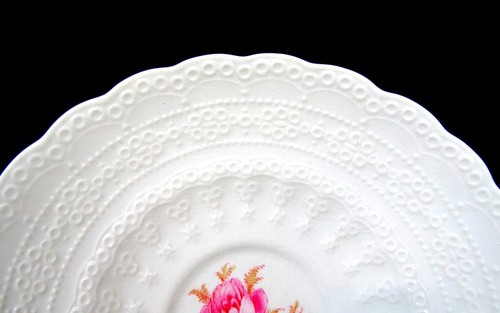 Copeland Spode Jewel Porcelain Moss Rose Antique 2 1/2" Cup & Saucer Trio 1926- - Picture 5 of 13