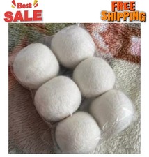 6PCS 5CM Reusable Wool Tumble Dryer Balls Home Natural Laundry Clean Pactical UK