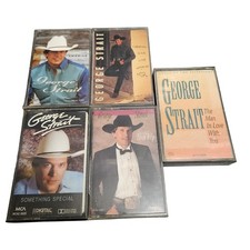 VTG George Strait Cassette Lot Lead On Carrying Your Love With Me 5x MCA Tested