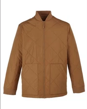 Men's Jacket, XL , Insulated, Harriton M715 Dockside  Duck Brown – Quilted, NEW