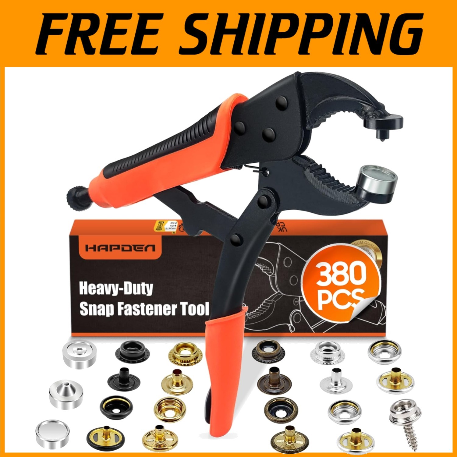 Adjustable Heavy-Duty Snap Fastener with 100 Snaps for Marine Fabric Repairs