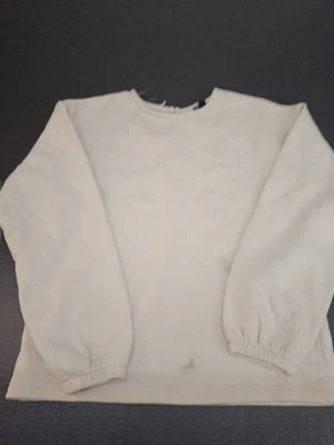 Sweat crème – col rond – basique confortable – légères traces d’usure - Photo 1/4