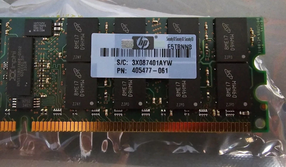 HP Memory 405477-061 4GB 2RX4 PC2-5300P-555-12-22 - Image 2 of 3