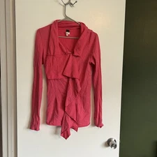 We The Free pink Ebb Flow Asymmetrical Zip Sweatshirt Jacket size small