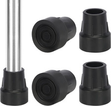 1-Inch Non-Slip Rubber Cane Tips, 4 Pack Replacement Tips for Walkers, Crutches
