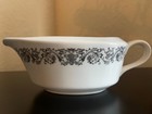 Ekco Corsair Gravy Boat Fine Porcelain China Black/White w/Silver Rim; Japan — photo 6