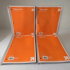 Up  Up Spiral College Ruled Notebook 70 Sheets Orange 3 Hole Set Of 4