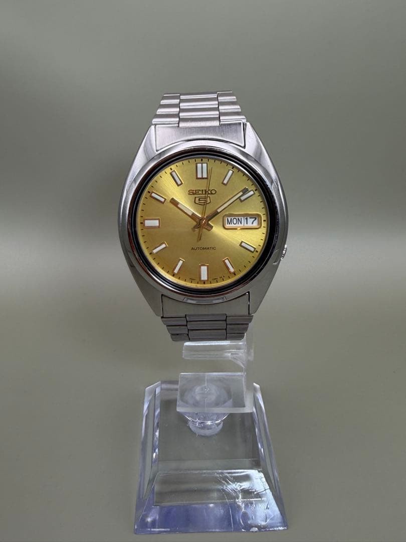 SEIKO 5 7s26 0480 Automatic Gold Dial Watch - Gem