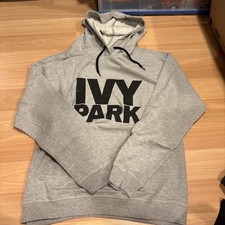 Ivy Park Women  s Peached Hoody Black Logo Light Gray XL NWT