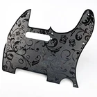 Steel Black Engraved Guitar Pickguard Scratch Plate Fit Telecaster Tele