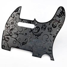 Steel Black Engraved Guitar Pickguard Scratch Plate Fit Telecaster Tele