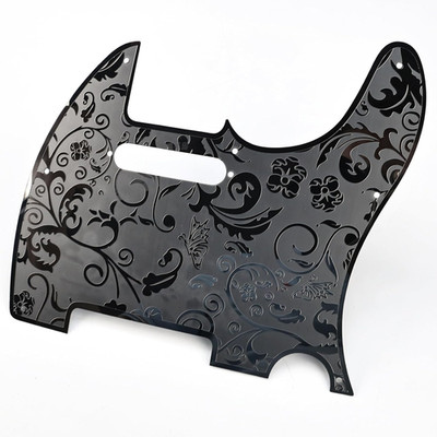 Steel Black Engraved Guitar Pickguard Scratch Plate Fit Telecaster Tele