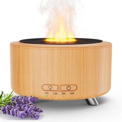 500ML Retro Vinyl Essential Oil Diffuser for Home | 3D flame effect & 9 colors.