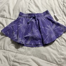 Gap Kids Purple Sunflower Elastic Waistband Drawstring Skort Size S (6-7) NWT