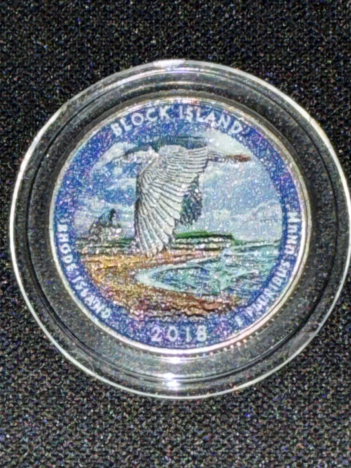 Block Island 2018p America The Beautiful Colorized Washington Quarter  - Image 4 of 4