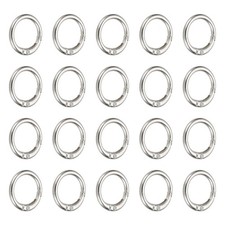 1 in Spring O Ring, 50pcs O Ring Clip Keyring Purse Buckle Metal, Silver