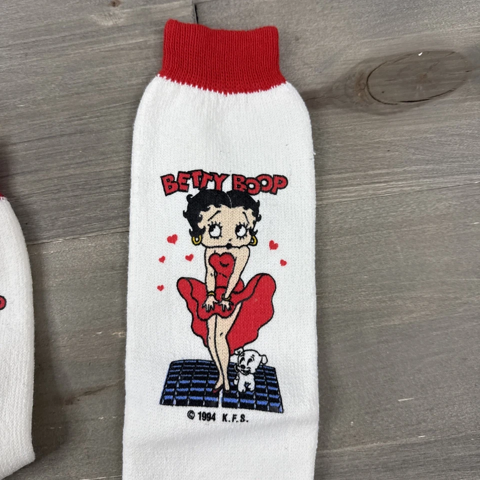 Calcetines Betty Boop Texturizados Vintage 1994 K.F.S. Nuevo sin etiquetas Foto 3 de 4