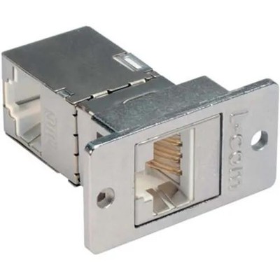 1PK L-COM ECF504-SR6A Cat 6a Coupler Kit, Shielded RJ45, Panel Coupler, Rig