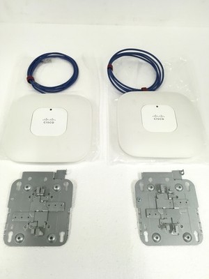 Lot of 2 Cisco AIR-LAP1142N-A-K9 Wireless Access Points w/Bracket, Network Cable