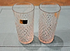 ( 2 ) Hand Cut Lead Crystal Glasses by Lausitzer- German Democratic Republic