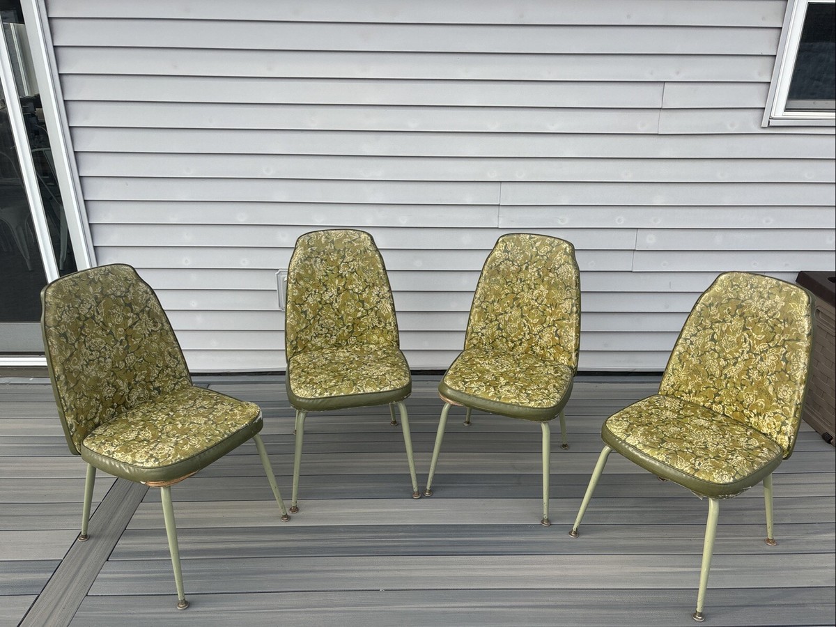 Vintage MCM SET OF 4 DINETTE BRODY CHAIRS SUNFLOWER GREEN | eBay display picture 1