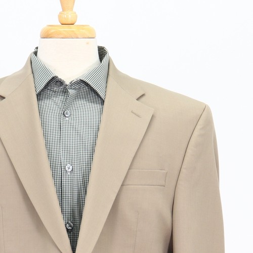 Ralph Lauren 42S Beige Sport Coat Blazer Jacket Solid 2B Wool - Picture 5 of 11