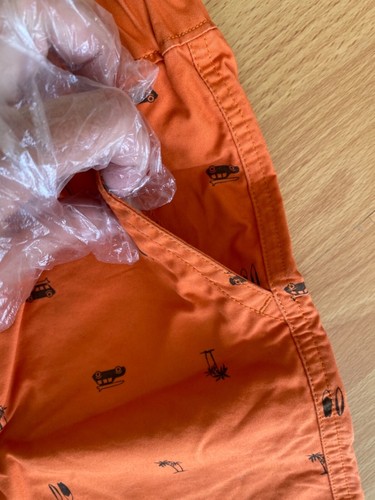 Uni Olo Boy’s Orange Palms Surf Boards Pull Ups Shorts size M (7/8) NEW - Picture 2 of 5
