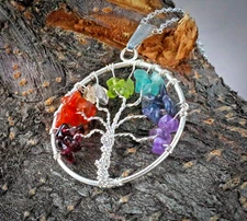Tree of Life Pendant Necklace 24" Chain, Free Shipping from USA!