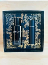 CHRISTIAN Dior Sauvage Parfum ~2 Pc Gift Set ~ 3.4 + 0.34 oz Travel Twist Spray
