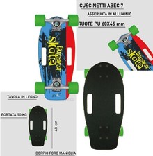 Skateboard in Legno Cruiser Mini Skate Principianti Bambini ABEC 7 50 KG Compatt