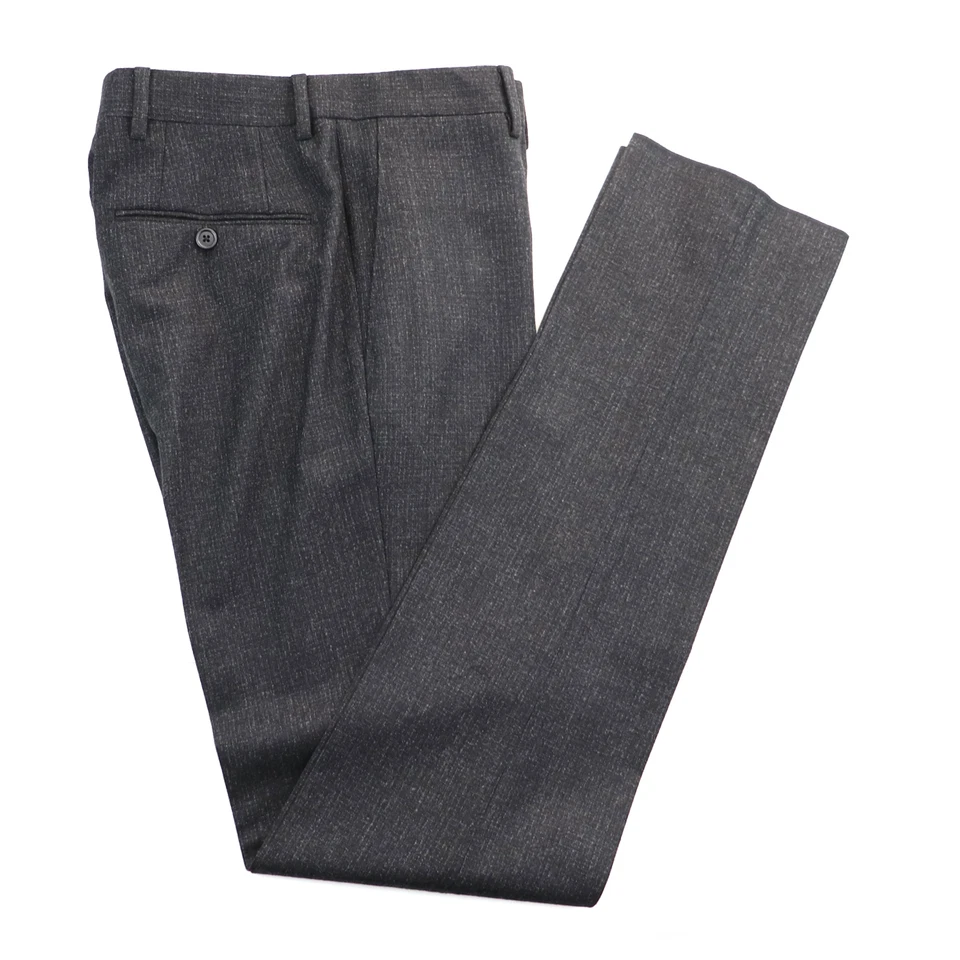 NUEVO CON ETIQUETAS LARDINI Gris Carbón Tejido Tic 100% Lana Pico Solapa 3 Traje 42 32 R Foto 2 de 4