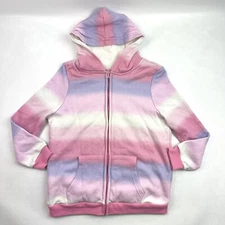 Extremely Me Gradient Multicolor Fleece-Lining Hoodie Zip Up Jacket Girls 14