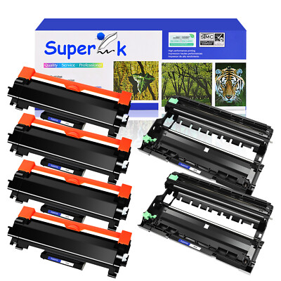 4PK TN760 Toner +2PK DR730 Drum w/New Chip for the Brother MFC-L2710DW L2730DW
