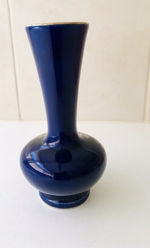 Vintage Cobalt Blue Japanese Vase - Birds Floral - Unused - 15 cm - Picture 4 of 5