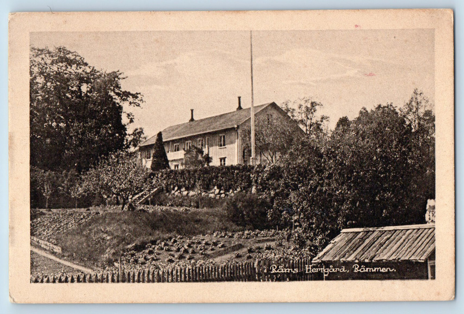 Rammen Sweden Postcard View of Rams Herrgard c1930's Vintage Unposted