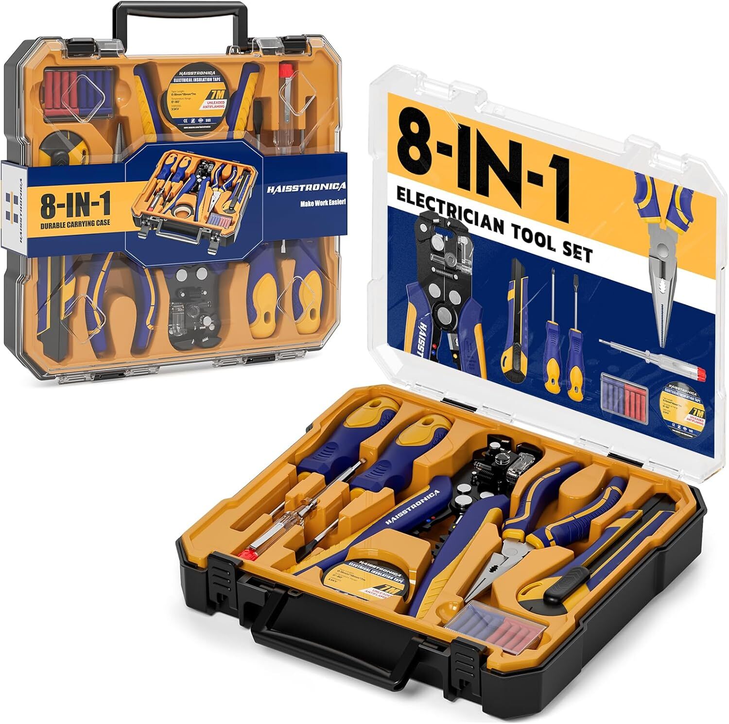 8 IN 1 Electrician Tool Set, Self-Adjusting Wire Stripper Kit, 28 Piece Elect...