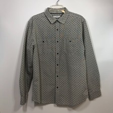 P D  C Mens Long Sleeve Dress Shirt Large Gray  Black