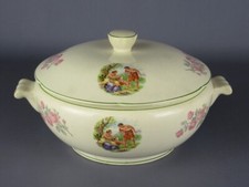 Zuppiera ceramica antica S.C. Richard serigrafie floreali gusto Neoclassico