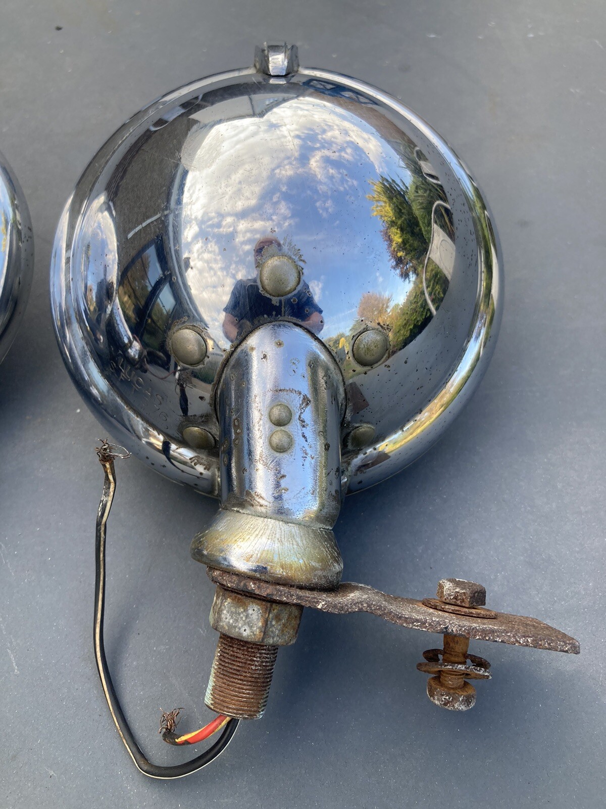 1 Pair Lucas Classic Car Chromed Spotlights Fog Lights eBay