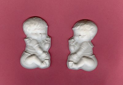 Boy & girl waving plaster of Paris painting project. Set of 6!