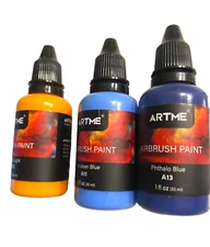 ARTME Airbrush Paint, 3 Colors Airbrush Paints Water Based Acrylic NEW