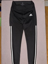 Adidas Juniors Size Small 3 Stripe Aeroready Track Pants Black Dark Wash