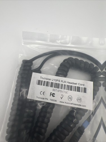 TruVoice For Plantronics U10PS RJ9 Headset Direct Connect Cord - Afbeelding 2 van 4