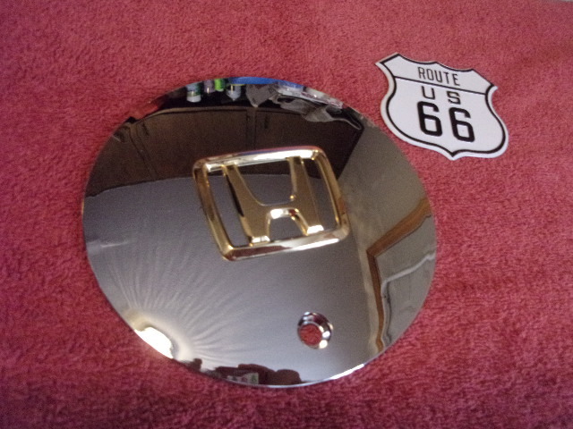 HONDA CUSTOM CHROME GOLD Emblem Wheel Center Cap Part # MH-1044 hub