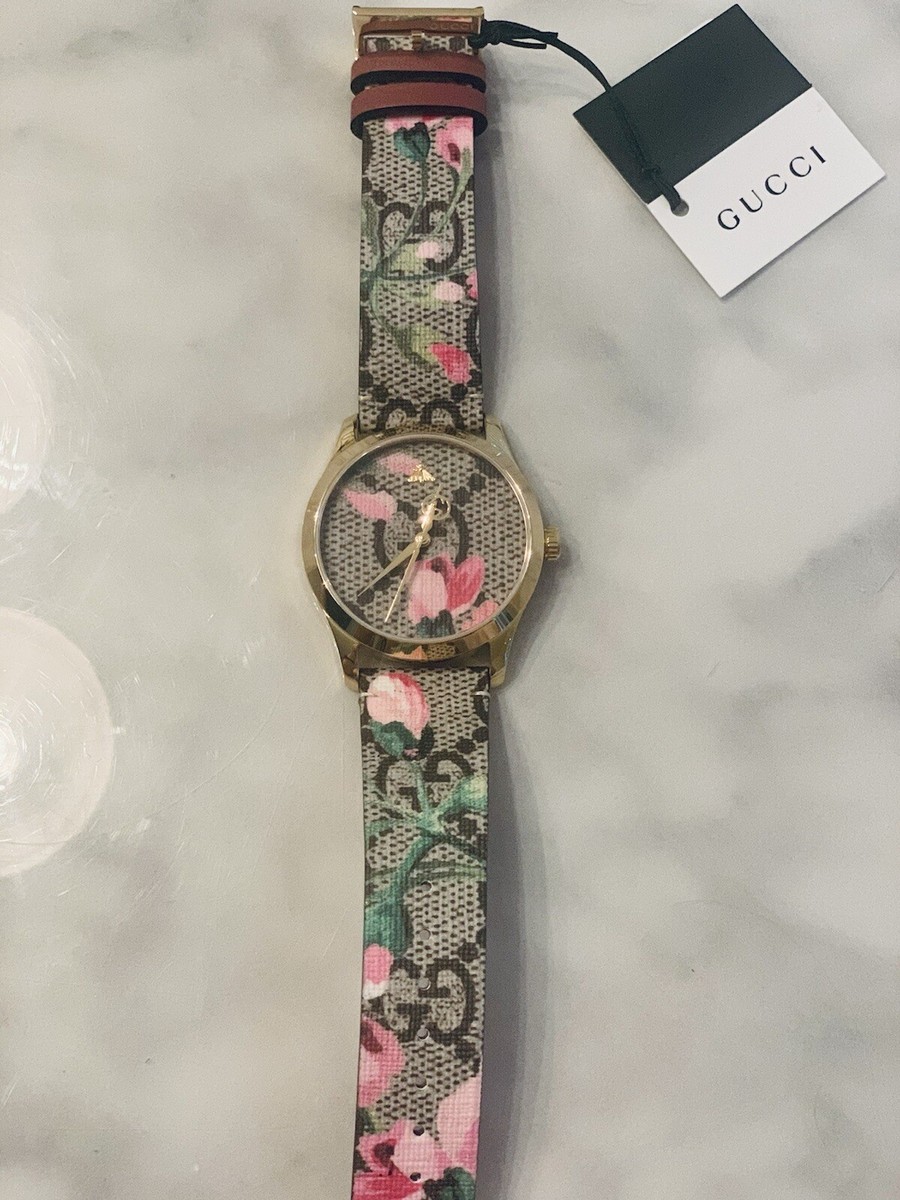 Timeless Watch Pink Blooms Floral Gucci Watch Gucci G-Timeless