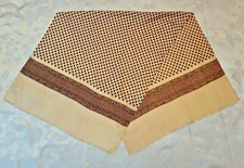 SCARF VINTAGE AUTHENTIC GEOMETRIC ART BEIGE BROWN ACETATE LONG MEN